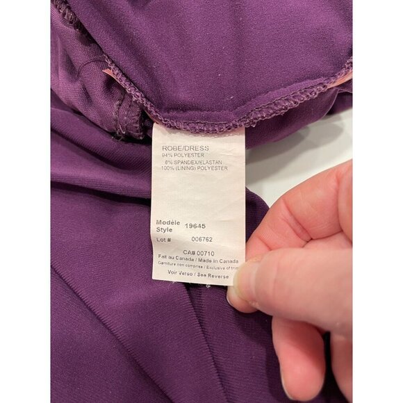 Joseph Ribkoff Purple Ruched Sheath Dress Sz 4 Short Sleeves Stretch Dressy - Picture 4 of 7